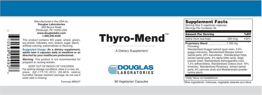 Official label of Douglas Laboratories Thyro-Mend (NIH DSLD #10399)