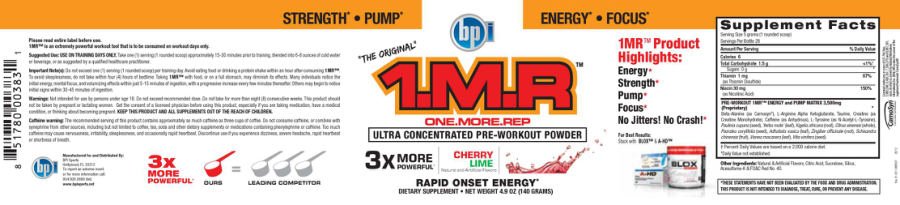 Official label of BPI 1.M.R Cherry Lime (NIH DSLD #14432)