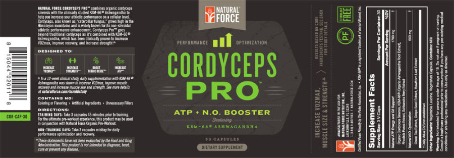 Official label of Natural Force Cordyceps Pro (NIH DSLD #177216)
