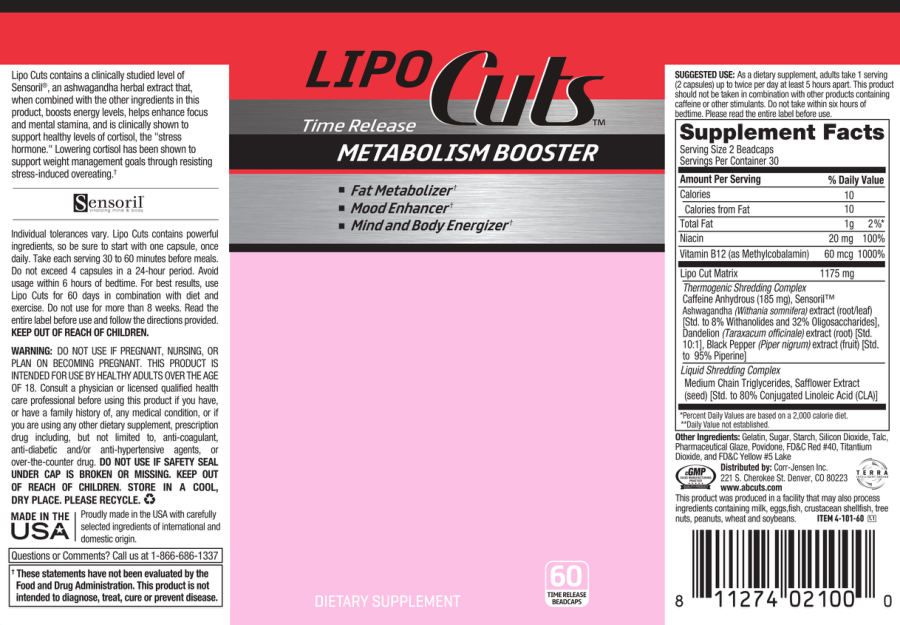 Official label of Corr-Jensen Lipo Cuts (NIH DSLD #180039)