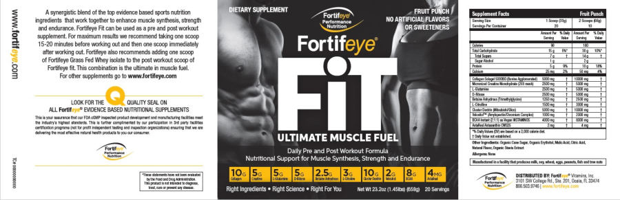 Official label of Fortifeye Fortifeye Fit Fruit Punch (NIH DSLD #229426)