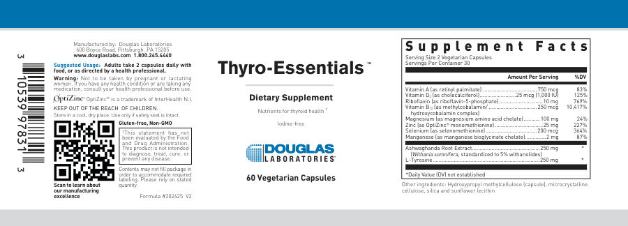 Official label of Douglas Laboratories Thyro-Essentials (NIH DSLD #232868)