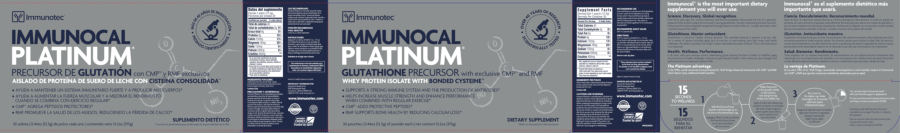 Official label of Immunotec Immunocal Platinum (NIH DSLD #240020)