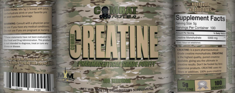 Official label of Combat Nutra Combat Creatine (NIH DSLD #249654)