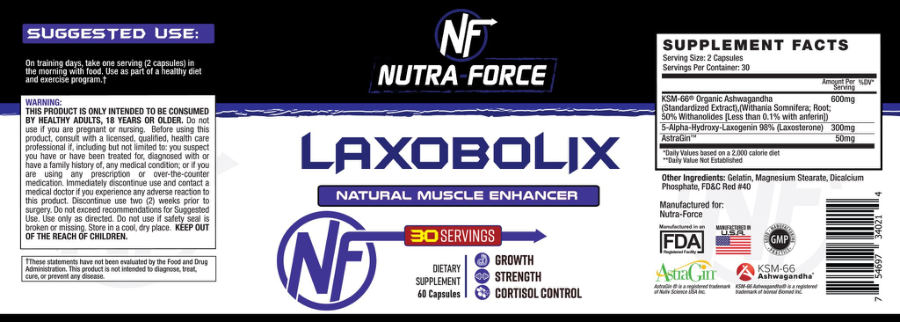 Official label of Nutra-Force Laxobolix (NIH DSLD #263961)
