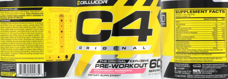 Official label of Cellucor C4 Original Strawberry Margarita (NIH DSLD #296440)