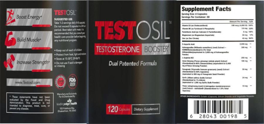 Official label of Leading Edge Health Testosil (NIH DSLD #313010)