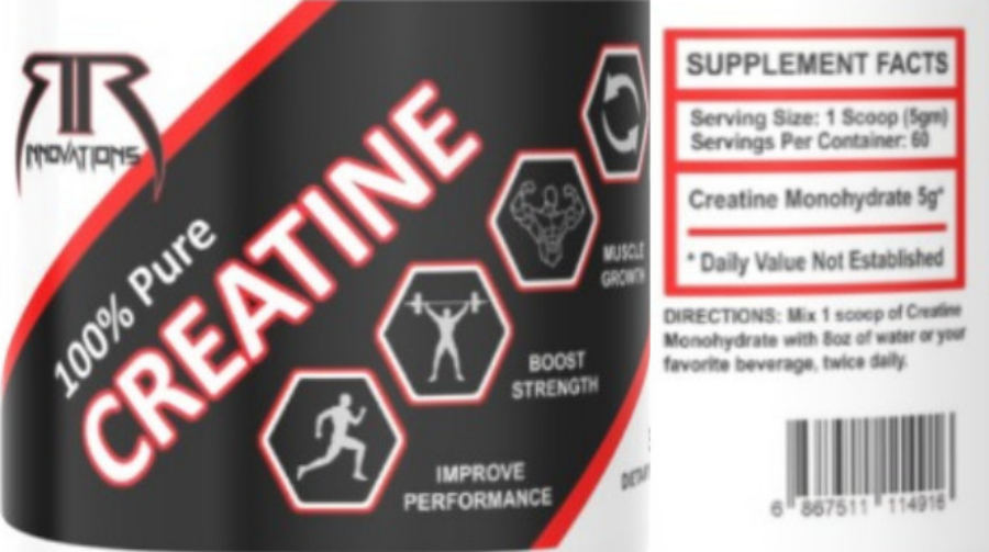 Official label of R&R Innovations 100% Pure Creatine (NIH DSLD #333278)