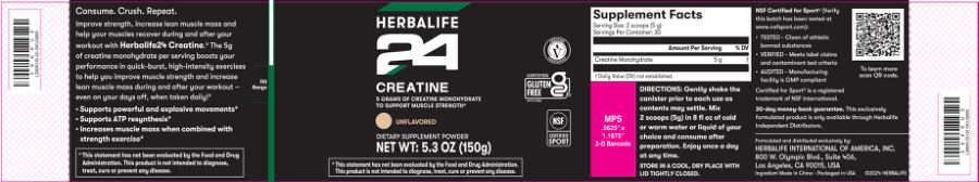 Official label of Herbalife Nutrition Creatine Unflavored (NIH DSLD #335027)