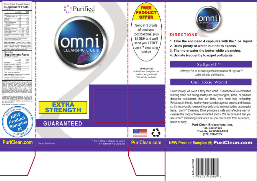 Official label of Purified Brand Grape Cleansing Liquid (NIH DSLD #38076)