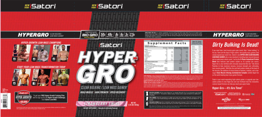 Official label of iSatori Hyper-Gro Rich Strawberry Swirl (NIH DSLD #58270)