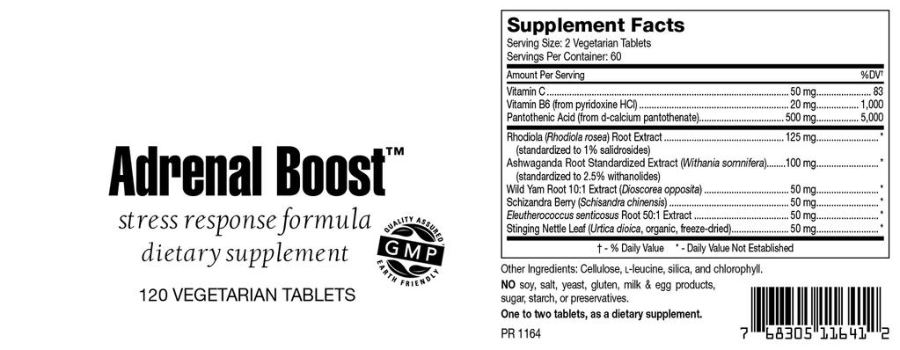 Official label of Highland Laboratories Adrenal Boost (NIH DSLD #79919)