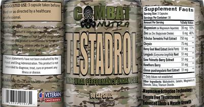 Combat Nutra Testadrol label (NIH DSLD)